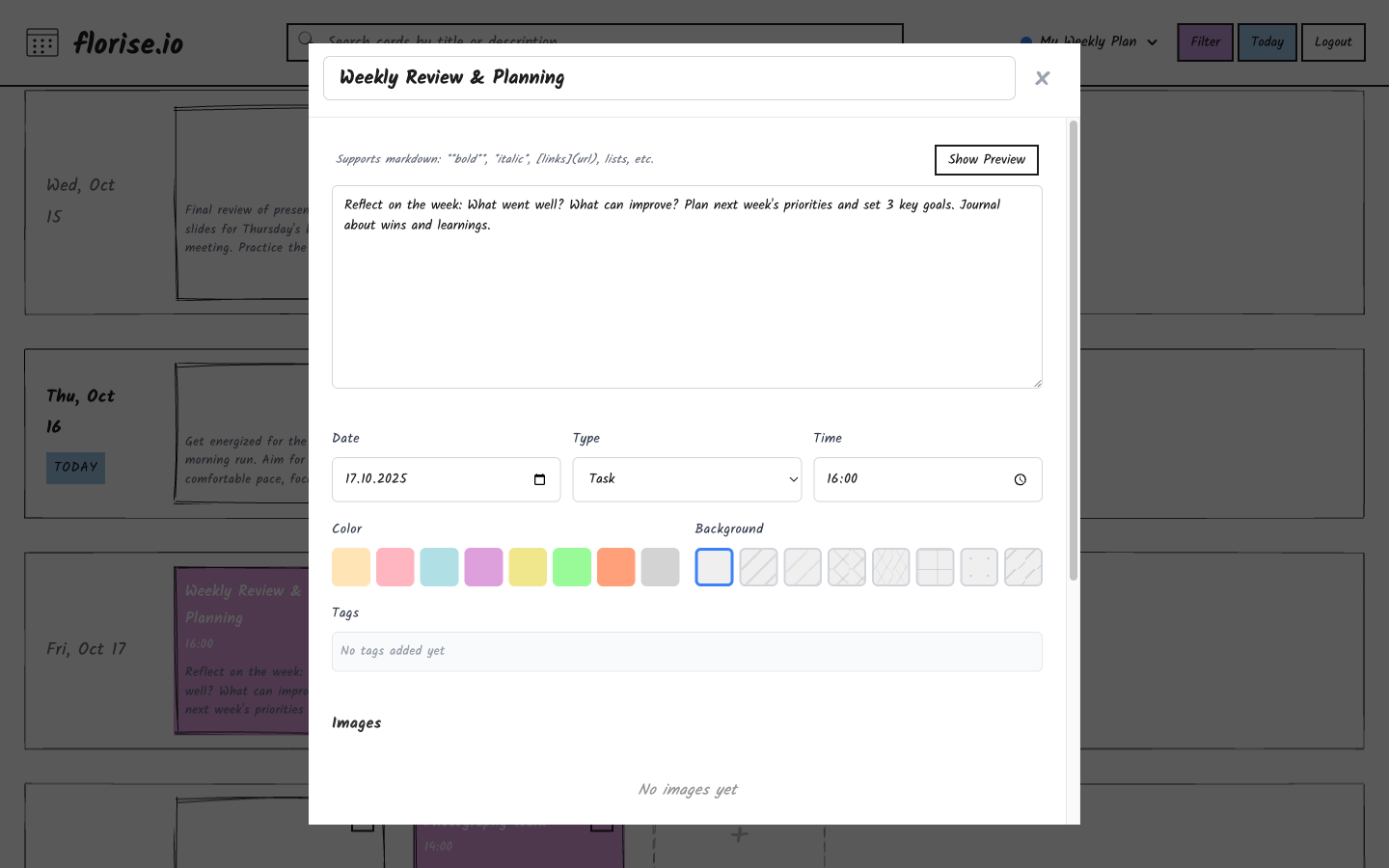 Motivational card with inspiring description