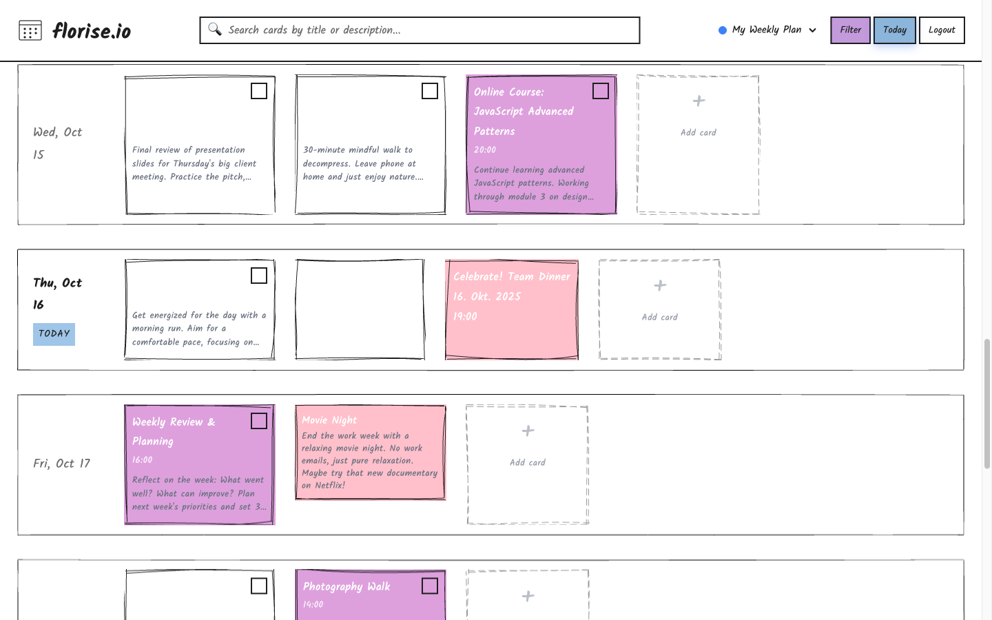 Three-day balanced schedule