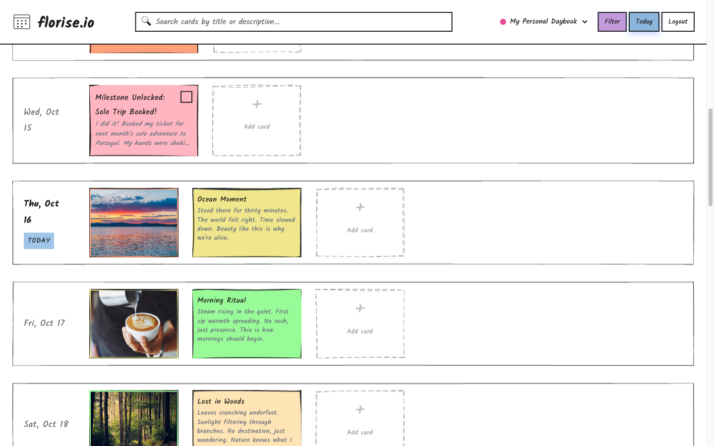 Image and note card pairs