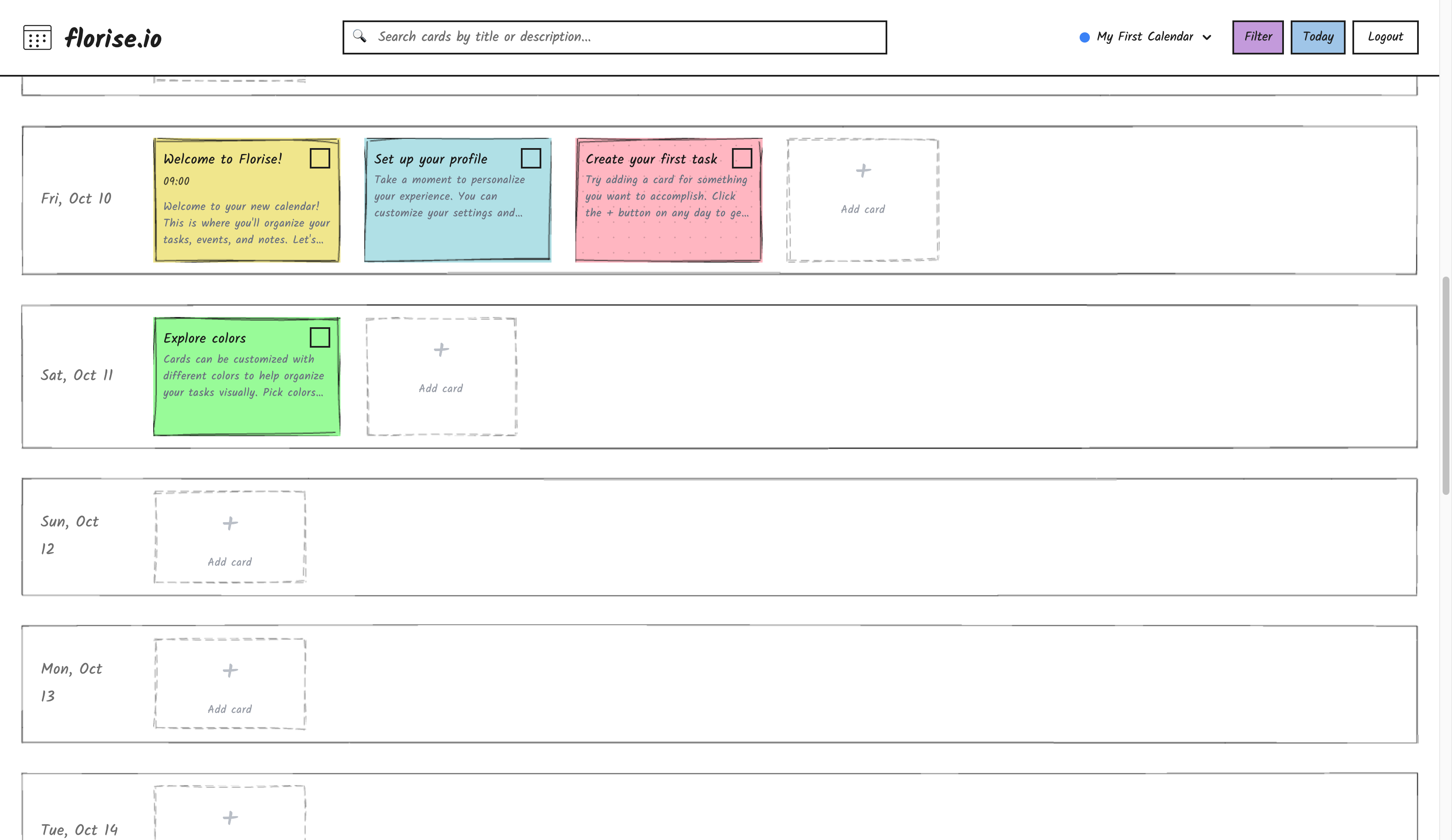 Florise.io Calendar Overview