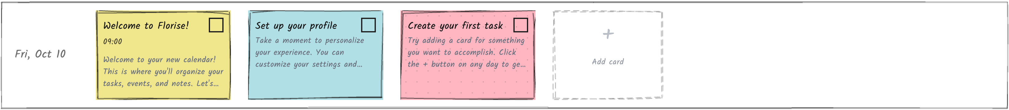 Multiple colored cards in Florise.io